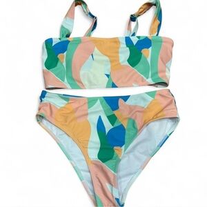 SHEIN Multicolor Abstract Bikini